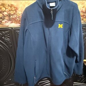 Columbia Dark Blue Fleece 2x Jacket with Michigan Logo